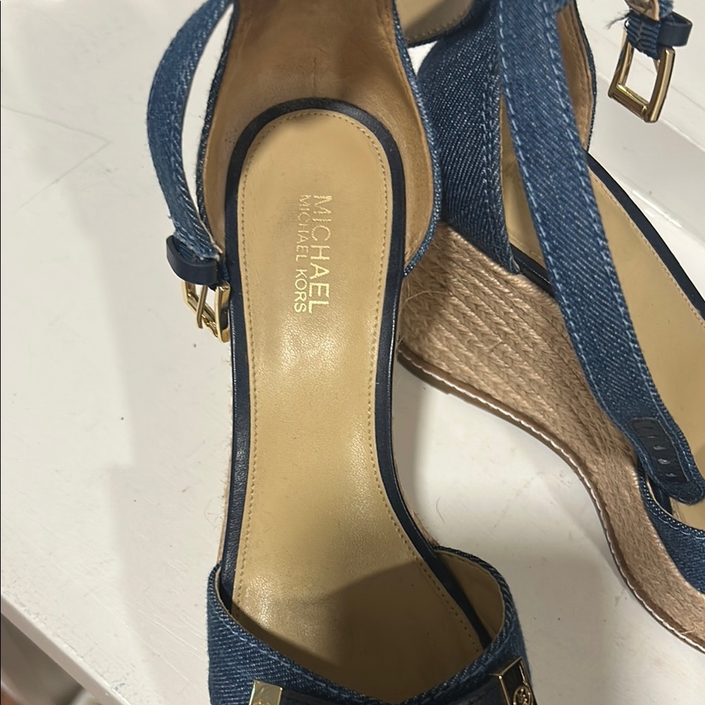 Michael Kors Blue Women's Wedge Sandals